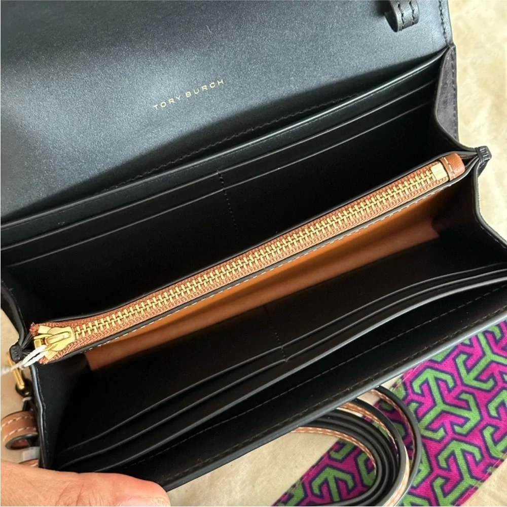 Tory Burch Black and Brown Crossbody Bag